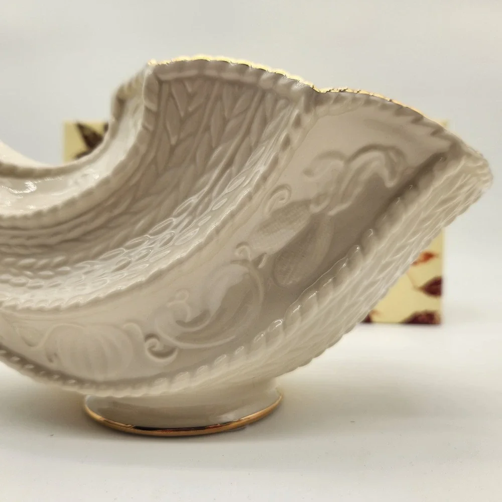 Lenox Fruits Of Life Cornucopia Ivory With 24K Gold Trim Thanksgiving Fall Decor